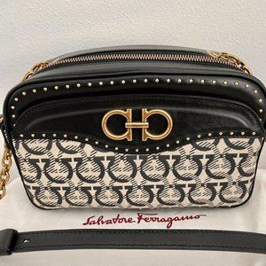 Salvatore Ferragamo Gancini Jacquard Camera Bag